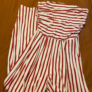 Jumpsuit! Red and White stripped jumpsuit!